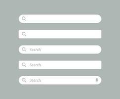 Search bar Set. blank search bar icon for website and ui. empty template search bar for browsers vector