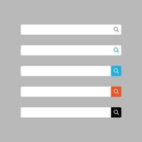 Simple search bar set. rounded rectangle vector