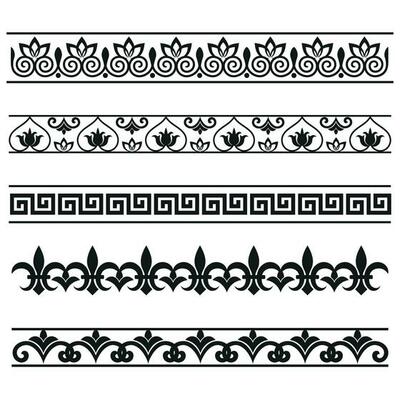 Illustration set of black abstract geometric ornament