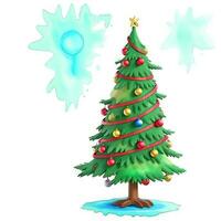 Clásico Navidad árbol con regalos concepto foto