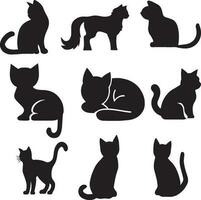 gatos silueta, gato vector