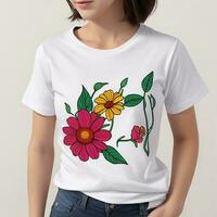 Flower Girl Shirt, Generative AI photo