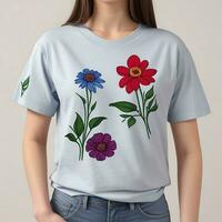 Flower Girl Shirt, Generative AI photo