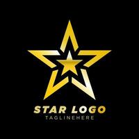 Gold Star Logo vector in elegant style on black background