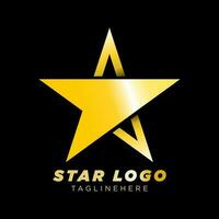 Gold Star Logo vector in elegant style on black background