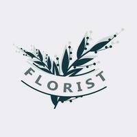 Florist logo beautiful floral leaf and flower vector art, icon graphic decoration business wedding template