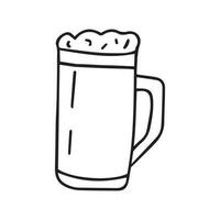 Hand drawn vector illustration of a glass of beer