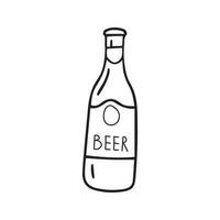 Hand drawn vector illustration of beer bottle.