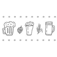 Hand drawn beer mug vector illustration.