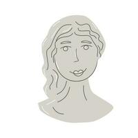 Contemporary art with gypsum antique statue head. vector