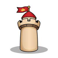 Cute Castle Tower Cartoon Illustration Design vector