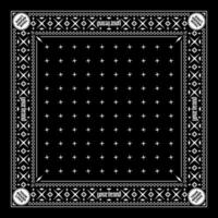 Simply Bandana decorated with white geometric ornament lines that can be applied to fabrics of various colors vector