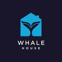 Whale house logo vector with creative concept design