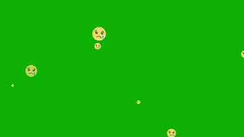 Sad, Crying Emoji with a Tear Floating Green Background video