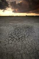 Broken dry soil in a Pampas lagoon, La Pampa province, Patagonia, Argentina. photo