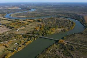 Rio Negro landscape in Patagonia, passing through the city of General Conesa, Argentina. photo