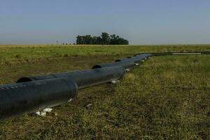 Gas pipeline construction, La Pampa province , Patagonia, Argentina. photo