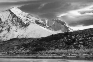 Mountain landscape environment, Torres del Paine National Park, Patagonia, Chile. photo