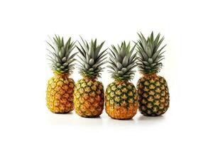 Ripe pineapples isolated on a white background. ai generated photo