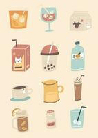 bebidas colección ilustración vector