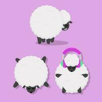 Sheep vector illustration in various styles.