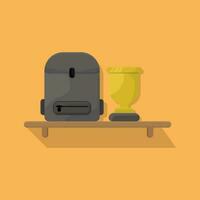 bag and trophy vector illustration