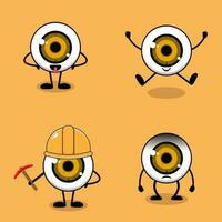 vector illustration of an eye character in a unique pose.