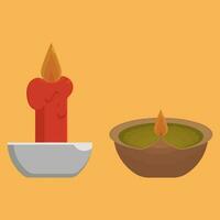 candle vector illustration with two concepts