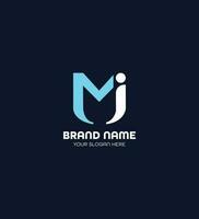 mj modern letter logo design concept vector