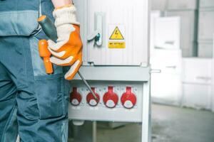 Electrician Worker at Work photo