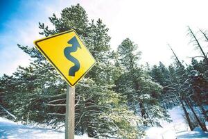 Curved Road Sign photo