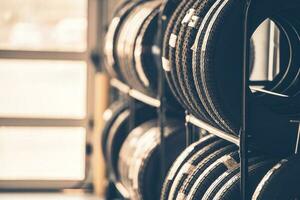 Tire Racks Inside Car Workshop photo