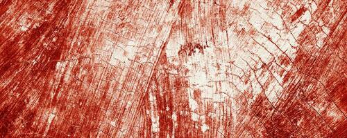 Splatters of red paint resemble fresh blood, their jagged edges contributing to a sense of unease. The stains, reminiscent of Halloween horrors. photo