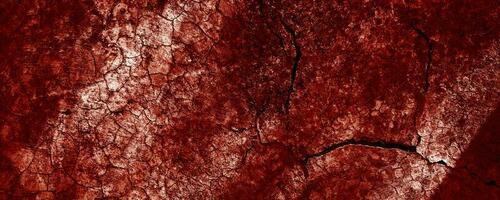 Panoramic red wall grunge texture. Abstract scary concrete, Horror cement for background. photo