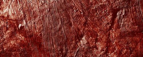 Panoramic red wall grunge texture. Abstract scary concrete, Horror cement for background. photo