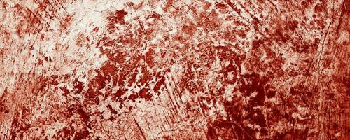 Panoramic red wall grunge texture. Abstract scary concrete, Horror cement for background. photo