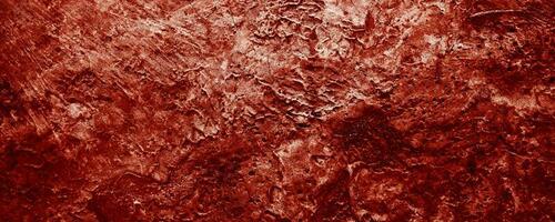 Panoramic red wall grunge texture. Abstract scary concrete, Horror cement for background. photo