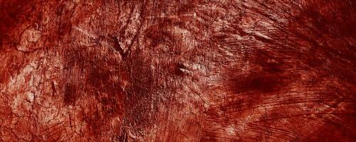 Panoramic red wall grunge texture. Abstract scary concrete, Horror cement for background. photo