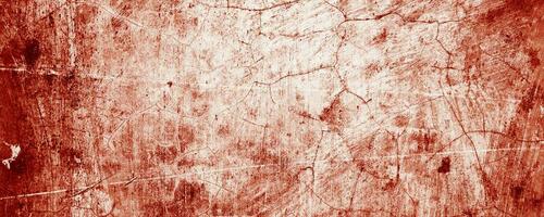 Panoramic red wall grunge texture. Abstract scary concrete, Horror cement for background. photo