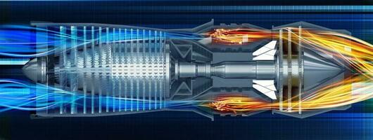 Jet Turbine Profile Illustration photo