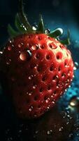 strawberry in the water.Aquatic Symphony - Natural Background with a Punk Strawberry. Generative AI, photo