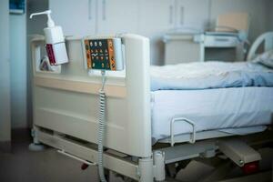 Hospital bed in emergency room. photo