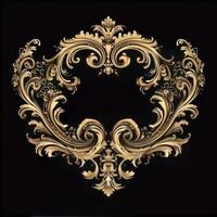 Gold ornament. Antique style gold. Eelegant luxury design, golden elements in baroque. Gold vintage baroque. photo