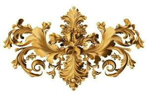Gold ornament. Antique style gold. Eelegant luxury design, golden elements in baroque. Gold vintage baroque. Generative AI photo