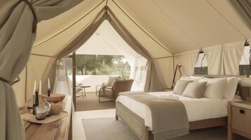 glamping house in the nature. luxury glamorous camping. glamping in the beautiful countryside, photo