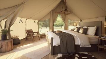 glamping house in the nature. luxury glamorous camping. glamping in the beautiful countryside, photo