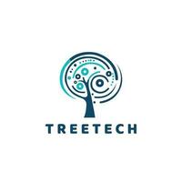 Tree icon logo design template. Tree Technology Network connection creative vector illustration