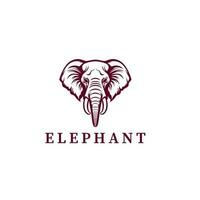 Elephant head logo design template vector icon illustration