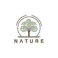 Tree icon logo design template. Garden plant natural vector illustration