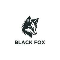 Black Fox icon logo design template. fox head silhouette logo vector illustration